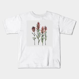 Wildflower Sketch Indian Paintbrush Kids T-Shirt